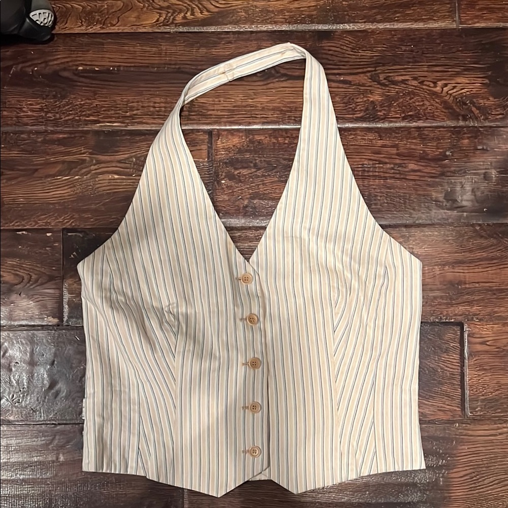 BCBG Striped Halter Vest